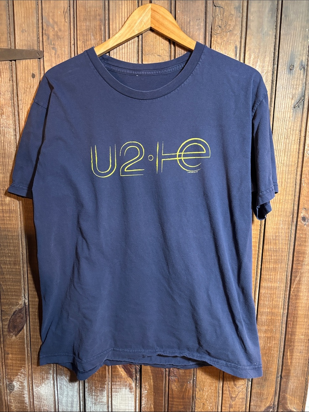 U2 Innocence and Experience Tour Logo Tee - Navy with Yellow Graphic